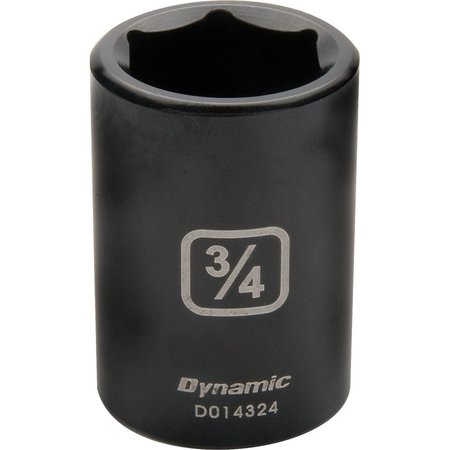 DYNAMIC Tools 1/2" Drive 6 Point SAE, 3/4" Standard Length, Impact Socket D014324